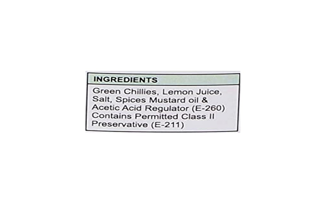 Favor8 Green Chilli Pickle    Glass Jar  500 grams